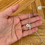 Load image into Gallery viewer, Ballet slipper and initial necklace in sterling silver
