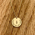 Load image into Gallery viewer, Custom name necklace - hand stamped disc with names, dates, designs, personalized - disc with chain
