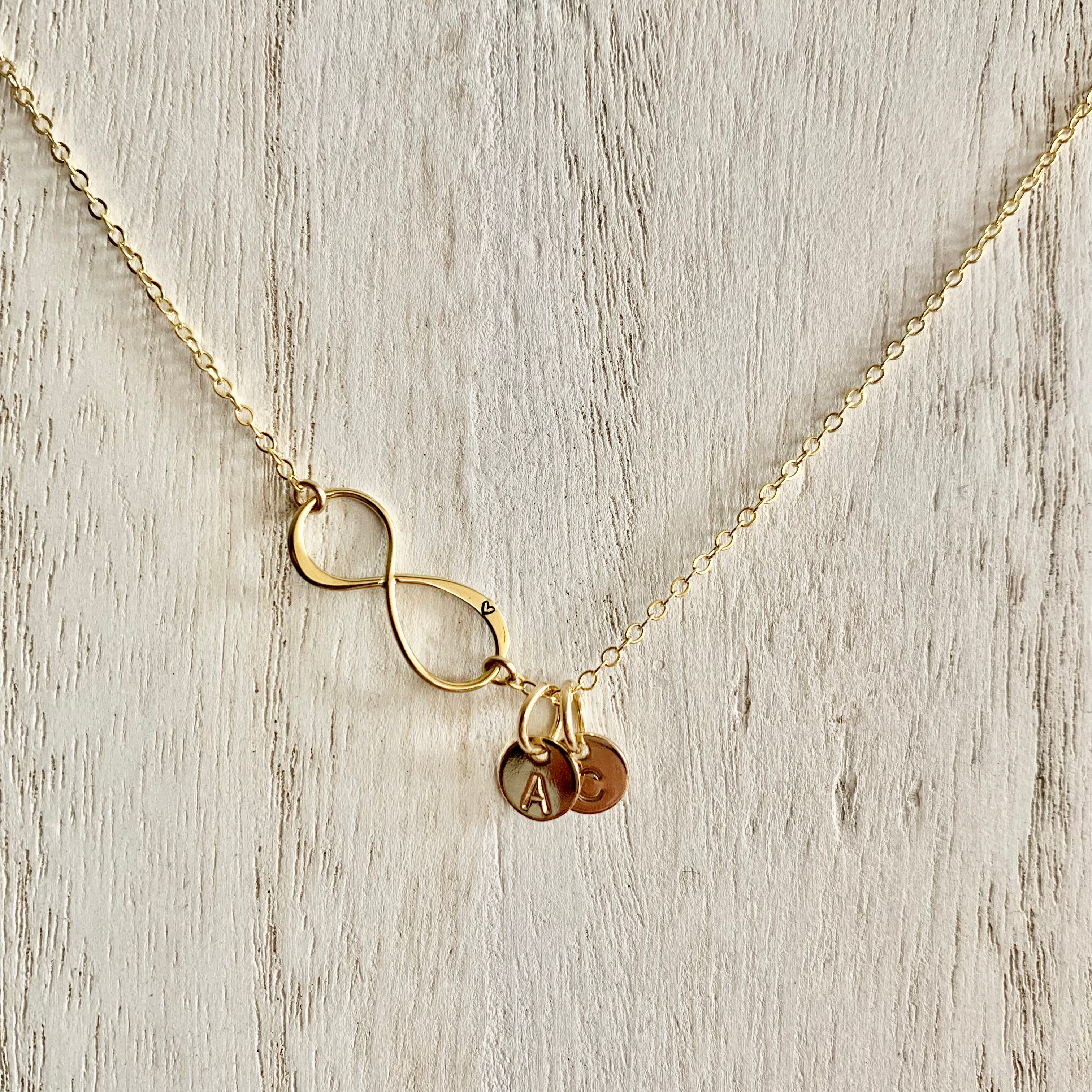 Infinity initials necklace - love you forever - gift for mom, wife, girlfriend, best friend, sister - initial necklace - two initials
