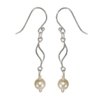 Load image into Gallery viewer, Silver and pearl earrings

