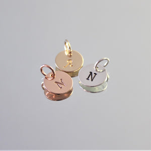 Small initial charm - 3/8" (9.5mm)