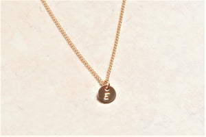 Tiny Initial Necklace in 14k Yellow Gold