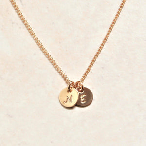 Tiny Initial Necklace in 14k Yellow Gold