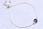 Load image into Gallery viewer, Small Stone  Adjustable Bracelet in Sterling Silver
