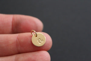 Small textured initial charm - 3/8" (9.5mm)