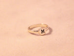 Load image into Gallery viewer, Sterling silver initial ring, personalized ring with round pad
