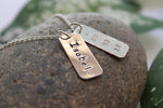 Load image into Gallery viewer, Small bar rounded rectangle sterling silver necklace
