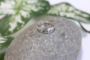 Personalized anniversary ring, couple's ring, initial ring - sterling silver