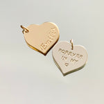 Load image into Gallery viewer, Large heart pendant, personalized hand stamped- 3/4&quot;
