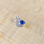 Load image into Gallery viewer, Tiny birthstone charm - Swarovski crystal set in sterling silver
