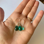 Load image into Gallery viewer, Teal drop dangle earrings in sterling silver
