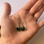 Load image into Gallery viewer, Sparkle heart earrings - Swarovski crystal hearts in emerald green
