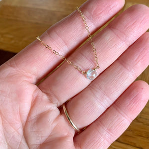 Aquamarine gemstone necklace - march birthstone