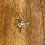 Load image into Gallery viewer, Dancing Ballerina necklace - gold tone
