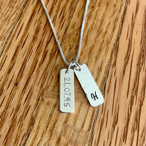 Tiny bar necklace in sterling silver - 1, 2, or 3 bars
