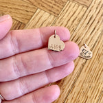 Load image into Gallery viewer, Heart name charm, initial charm in Rose gold filled 1/2&quot;

