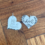 Load image into Gallery viewer, Sterling silver heart name charm, personalized heart pendant, 3/4&quot; (20mm), hand stamped jewelry
