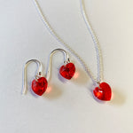 Load image into Gallery viewer, Sparkle heart set - necklace and earrings
