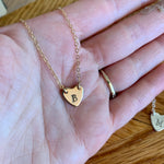 Load image into Gallery viewer, Small connected heart initial necklace
