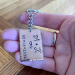 Load image into Gallery viewer, Personalized hand stamped keychain - copper and stainless steel

