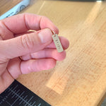 Load image into Gallery viewer, Tiny gold filled bar with rounded edges, personalized, hand stamped name bar, 18x6mm
